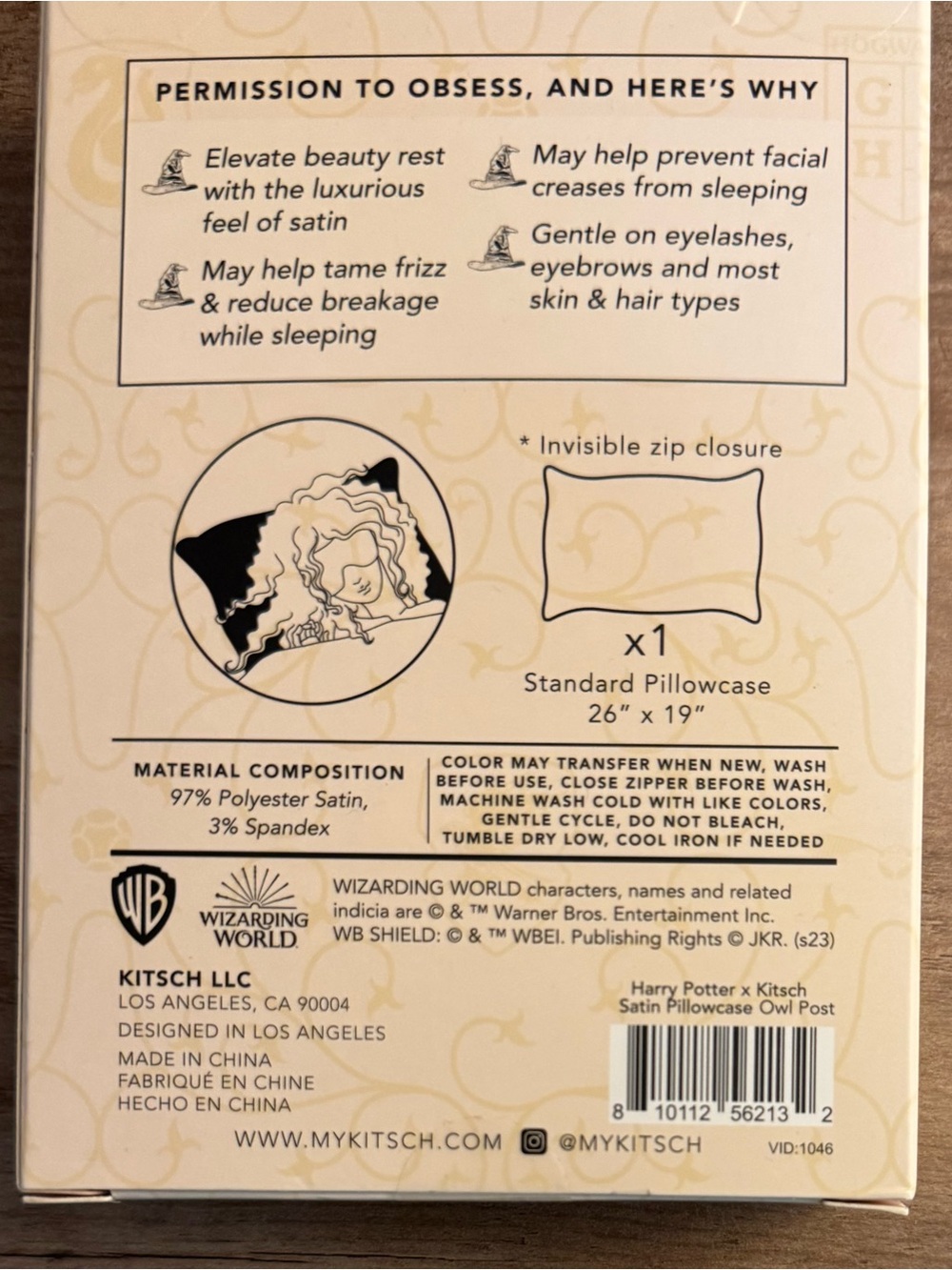 NWT Harry Potter x Kitsch “Owl Post” Satin Pillowcase - Standard / Queen - Picture 3 of 7